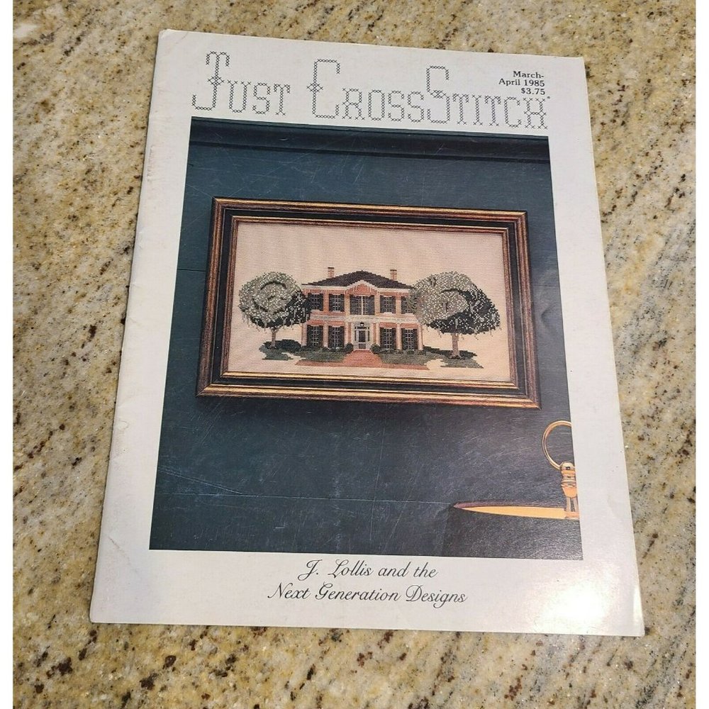 Just Cross Stitch Magazine - March April 1985 - Whale Vase House Flowers